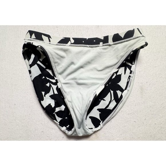 LA BLANCA Women Bikini Bottom Sz 10 White Black Floral Beach Pool Vacation 77-42 - Picture 8 of 9